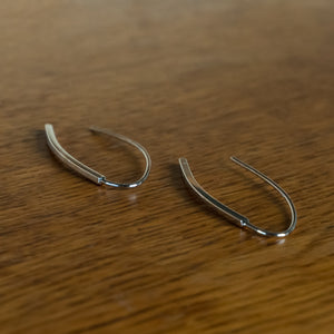 Sterling Silver Curved Bar Earrings