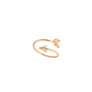 Gold Colour Nickel Free Alloy Arrow Ring