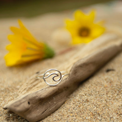 Sterling Silver Circle Wave Ring